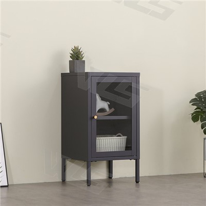 Tempered Glass Door Metal Bedside Table Tempered Glass Door Metal Bedside Table