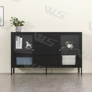 Tempered Glass Door Black Metal Sideboard Tempered Glass Door Black Metal Sideboard